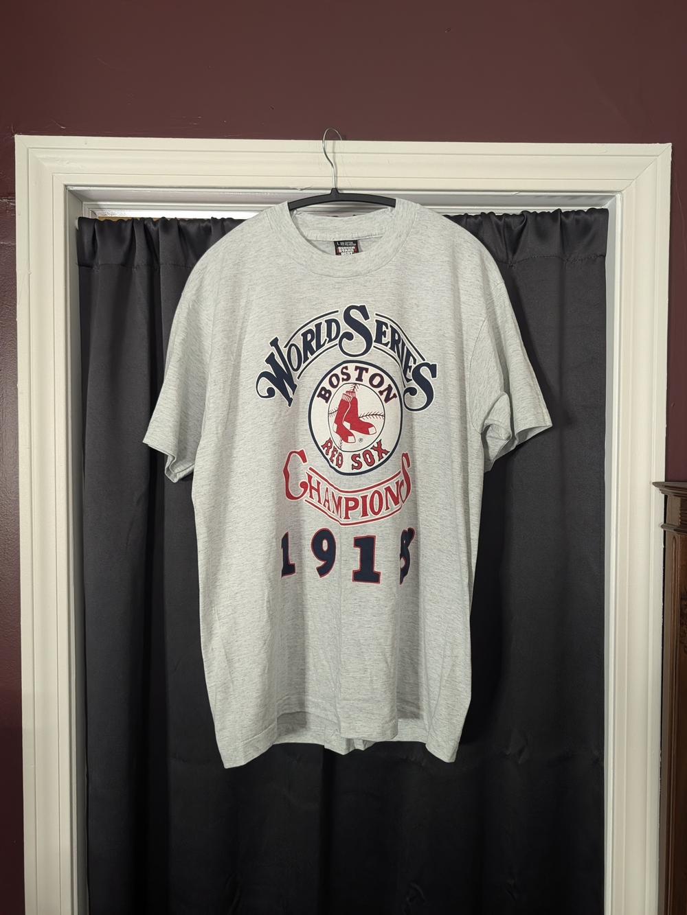 RED SOX Vintage Single Stitch Screen Stars 1918 World Series T-shirt Made In USA